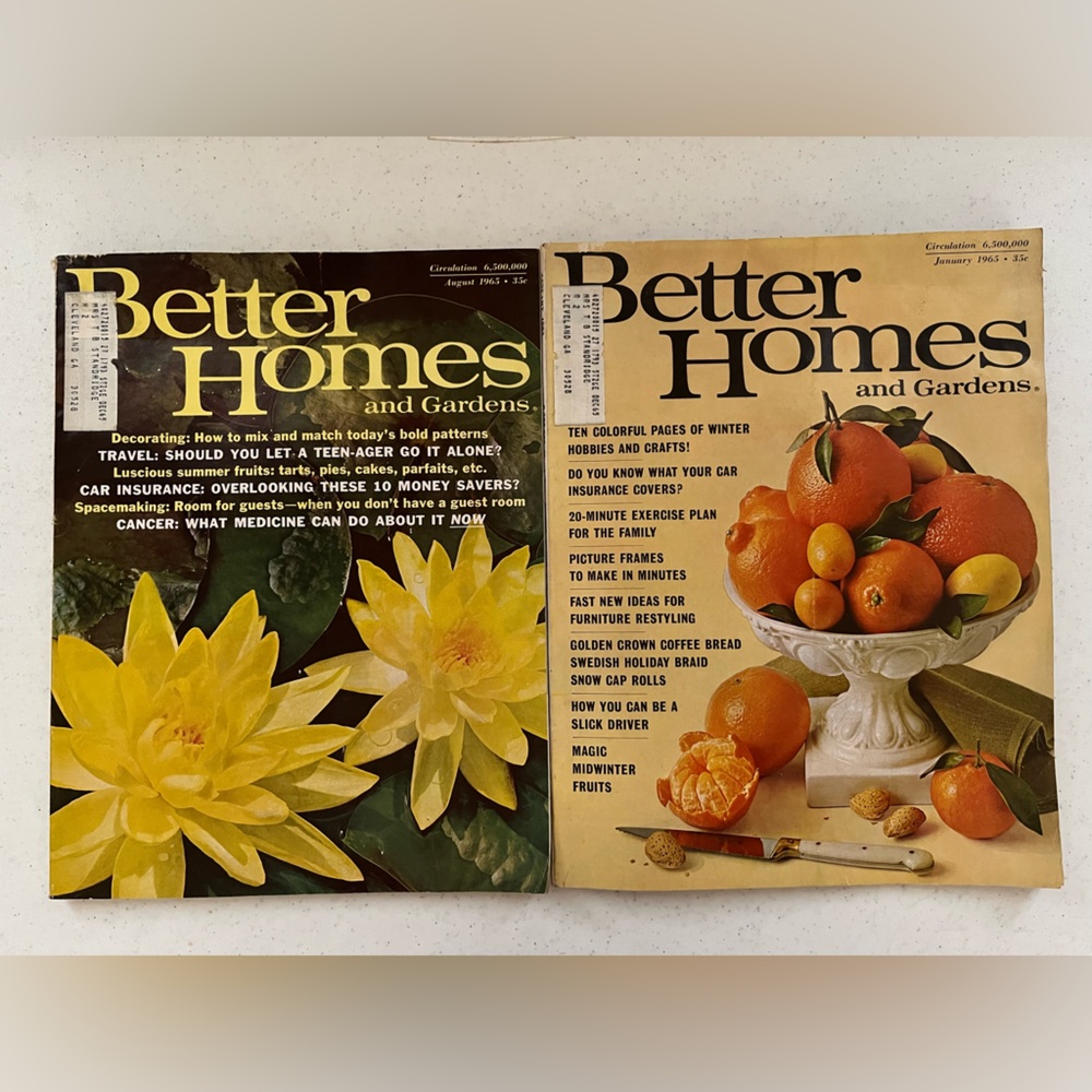 Vintage 1965 Better Homes and Gardens Magazine Set of 2